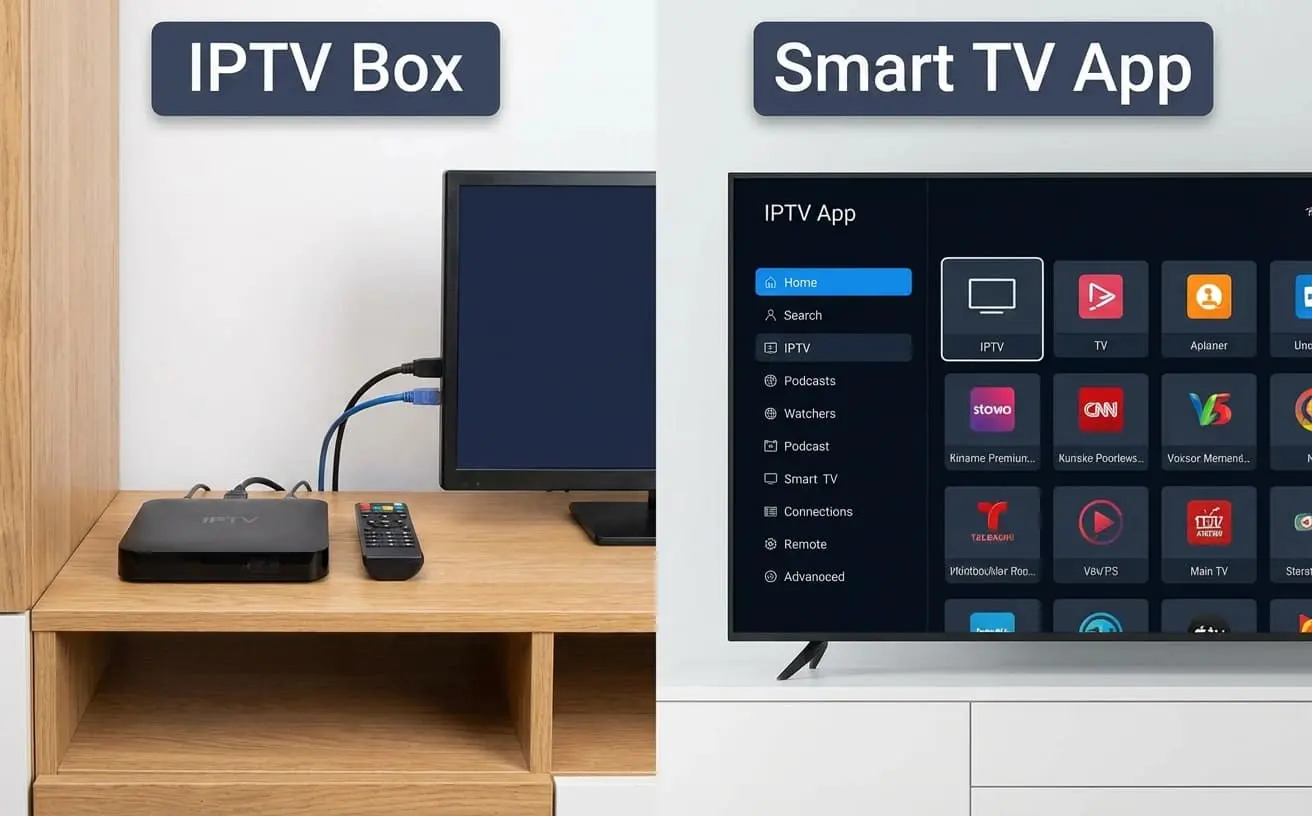 IPTV Box vs Smart TV App for Streaming Comparison Comparison between IPTV box and smart TV app for streaming quality and performance