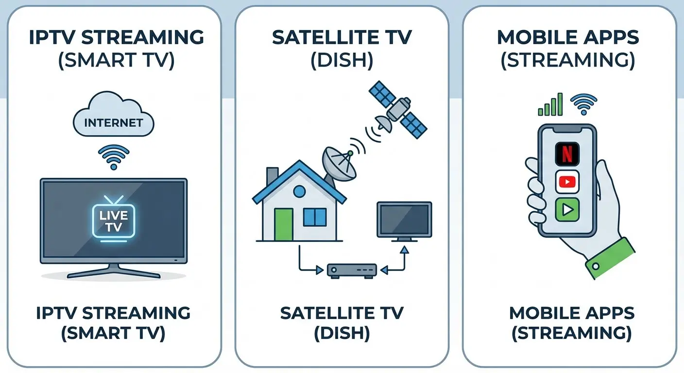 Best way to watch Pakistani channels comparison Comparison of IPTV satellite TV and streaming apps for Pakistani channels