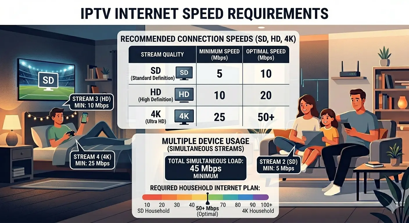 IPTV internet speed requirements for multiple TVs
