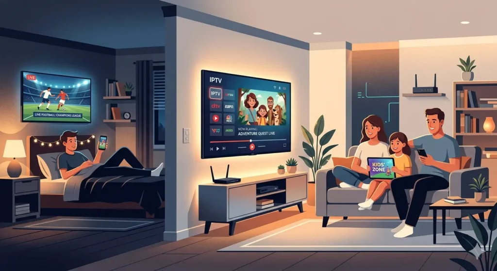 IPTV on multiple TVs and devices in home