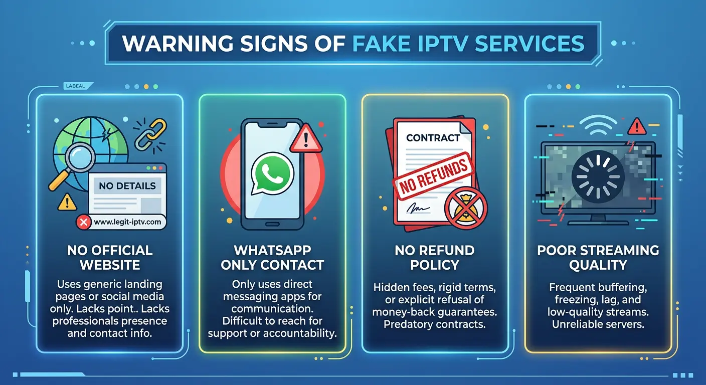 warning signs of fake IPTV services in Dubai