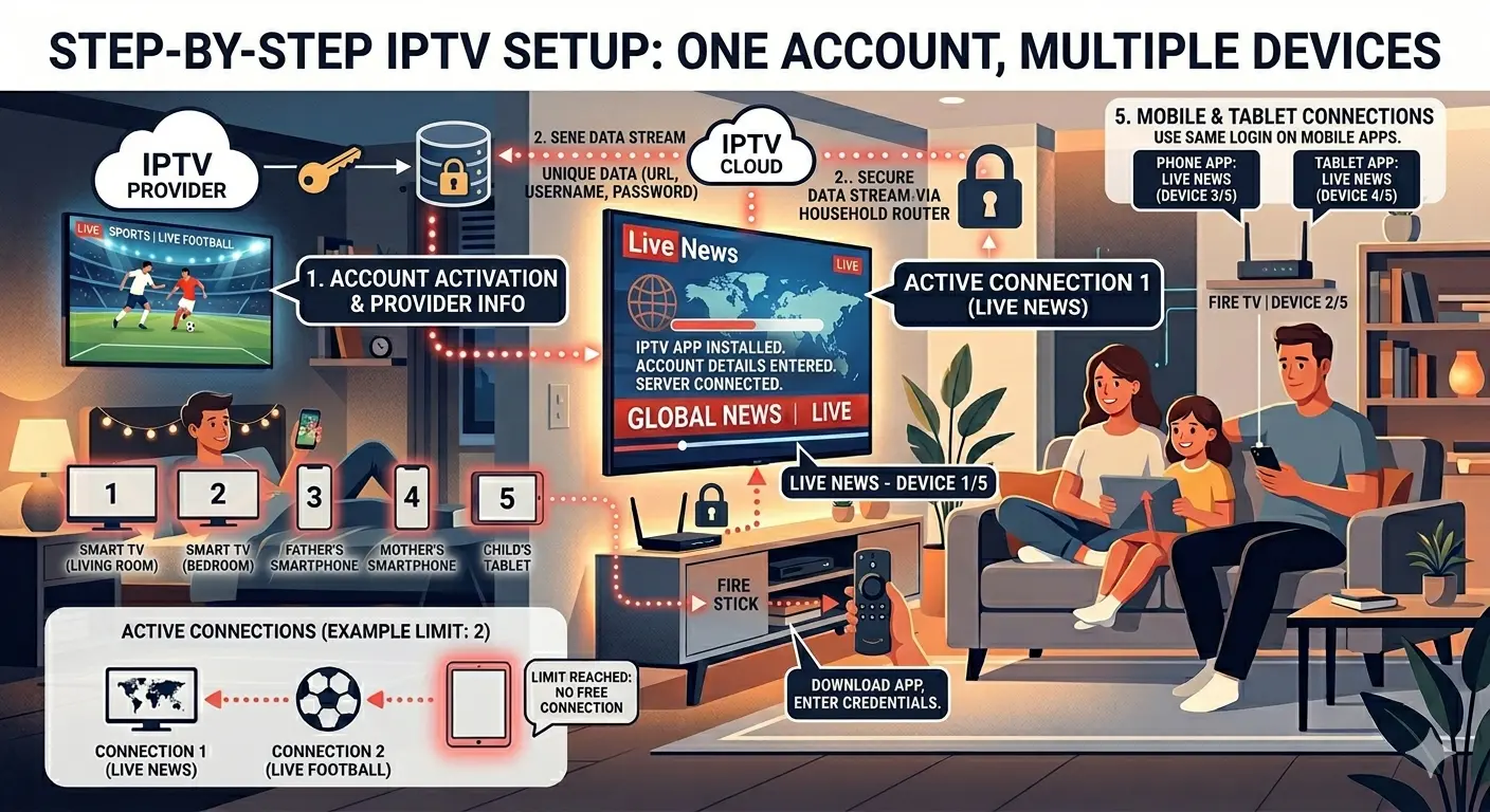 how to set up IPTV on multiple devices