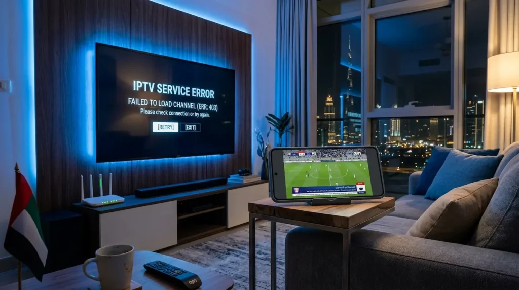 IPTV working on mobile phone but not on Smart TV in UAE