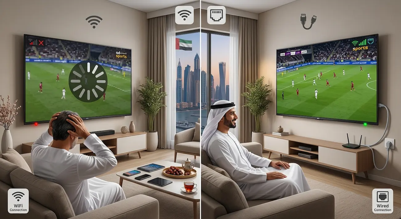 WiFi versus Ethernet connection for IPTV streaming